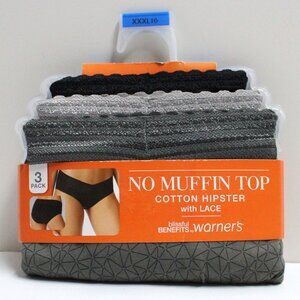 Blissful Benefits by Warner's 3 Pack Women's XXXL (10) Cotton Hipster With Lace
